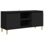 Mueble de TV con patas de madera maciza negro 103,5x35x50 cm de vidaXL, Muebles TV - Ref: Foro24-805960, Precio: 65,26 €, Des...