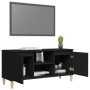 Mueble de TV con patas de madera maciza negro 103,5x35x50 cm de vidaXL, Muebles TV - Ref: Foro24-805960, Precio: 65,26 €, Des...