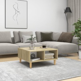 White and oak plywood coffee table 60x60x30 cm by vidaXL, Coffee table - Ref: Foro24-805982, Price: 31,99 €, Discount: %