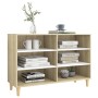 Aparador de madera contrachapada blanco y roble 103,5x35x70 cm de vidaXL, Aparadores - Ref: Foro24-806036, Precio: 68,33 €, D...