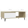 Couchtisch aus Sperrholz in Weiß und Eiche, 90 x 60 x 35 cm von vidaXL, Couchtisch - Ref: Foro24-806009, Preis: 72,25 €, Raba...