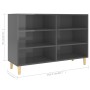 Glossy gray plywood sideboard 103.5x35x70 cm by vidaXL, Sideboards - Ref: Foro24-806039, Price: 70,95 €, Discount: %