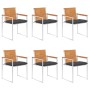 Garden chairs and cushions 6 units solid acacia wood by vidaXL, Garden chairs - Ref: Foro24-3078512, Price: 798,99 €, Discoun...