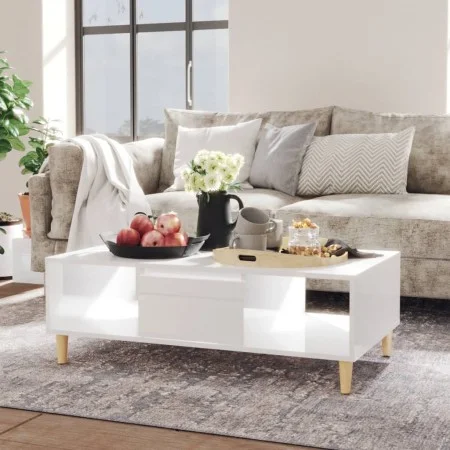 Glossy white plywood coffee table 103.5x60x35cm by vidaXL, Coffee table - Ref: Foro24-806019, Price: 76,54 €, Discount: %