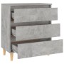 Aparador de madera contrachapada gris hormigón 60x35x69 cm de vidaXL, Aparadores - Ref: Foro24-806089, Precio: 77,37 €, Descu...