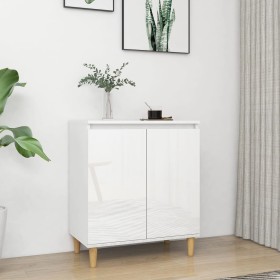 Aparador y patas madera contrachapada blanco brillo 60x35x70 cm de vidaXL, Aparadores - Ref: Foro24-806073, Precio: 79,10 €, ...