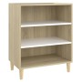 White plywood and Sonoma oak sideboard 57x35x70 cm by vidaXL, Sideboards - Ref: Foro24-806054, Price: 42,99 €, Discount: %