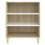 White plywood and Sonoma oak sideboard 57x35x70 cm by vidaXL, Sideboards - Ref: Foro24-806054, Price: 42,99 €, Discount: %