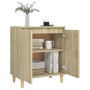 Aparador con patas madera contrachapada roble Sonoma 60x35x70cm de vidaXL, Aparadores - Ref: Foro24-806070, Precio: 65,49 €, ...