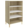 Aparador madera contrachapada blanco y roble Sonoma 57x35x90 cm de vidaXL, Aparadores - Ref: Foro24-806126, Precio: 52,60 €, ...