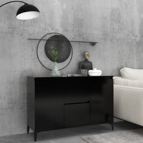 Aparador de madera contrachapada negro 104x35x70 cm de vidaXL, Aparadores - Ref: Foro24-806113, Precio: 86,99 €, Descuento: %