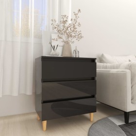 Aparador de madera contrachapada negro brillante 60x35x69 cm de vidaXL, Aparadores - Ref: Foro24-806092, Precio: 75,99 €, Des...