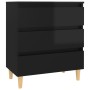 Aparador de madera contrachapada negro brillante 60x35x69 cm de vidaXL, Aparadores - Ref: Foro24-806092, Precio: 76,00 €, Des...