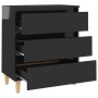 Aparador de madera contrachapada negro brillante 60x35x69 cm de vidaXL, Aparadores - Ref: Foro24-806092, Precio: 76,00 €, Des...