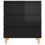 Aparador de madera contrachapada negro brillante 60x35x69 cm de vidaXL, Aparadores - Ref: Foro24-806092, Precio: 76,00 €, Des...