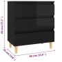 Aparador de madera contrachapada negro brillante 60x35x69 cm de vidaXL, Aparadores - Ref: Foro24-806092, Precio: 76,00 €, Des...