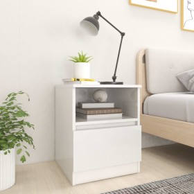 Glossy white plywood bedside table 40x40x50 cm by vidaXL, Nightstands - Ref: Foro24-806169, Price: 44,10 €, Discount: %