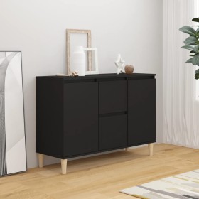 Wooden engineering black sideboard 101x35x70 cm by vidaXL, Sideboards - Ref: Foro24-806104, Price: 81,63 €, Discount: %