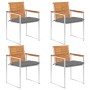 Garden chairs and cushions 4 units solid acacia wood by vidaXL, Garden chairs - Ref: Foro24-3078486, Price: 523,36 €, Discoun...