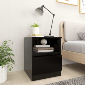 Black plywood bedside table 40x40x50 cm by vidaXL, Nightstands - Ref: Foro24-806159, Price: 46,56 €, Discount: %