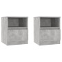 Bedside tables 2 pcs concrete gray plywood 40x40x50 cm by vidaXL, Nightstands - Ref: Foro24-806166, Price: 70,82 €, Discount: %