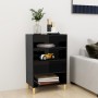 Aparador de madera contrachapada negro brillante 57x35x90 cm de vidaXL, Aparadores - Ref: Foro24-806128, Precio: 38,10 €, Des...