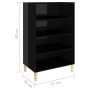 Aparador de madera contrachapada negro brillante 57x35x90 cm de vidaXL, Aparadores - Ref: Foro24-806128, Precio: 38,10 €, Des...