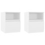 Bedside tables 2 pcs white plywood 40x40x50 cm by vidaXL, Nightstands - Ref: Foro24-806158, Price: 76,15 €, Discount: %