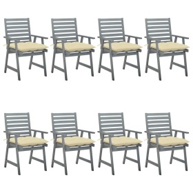 Dining garden chairs 8 pcs solid acacia wood with cushions by vidaXL, Garden chairs - Ref: Foro24-3078448, Price: 619,99 €, D...