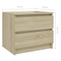 Bedside tables 2 units Sonoma oak plywood 50x39x43.5 cm by vidaXL, Nightstands - Ref: Foro24-806200, Price: 82,70 €, Discount: %