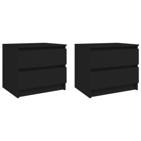 Mesitas de noche 2 uds madera contrachapada negro 50x39x43,5 cm de vidaXL, Mesitas de noche - Ref: Foro24-806196, Precio: 77,...