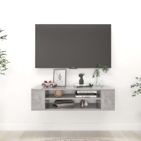 Hängender TV-Schrank aus betongrauem Sperrholz, 100 x 30 x 26,5 cm von vidaXL, TV-Möbel - Ref: Foro24-806233, Preis: 44,53 €,...