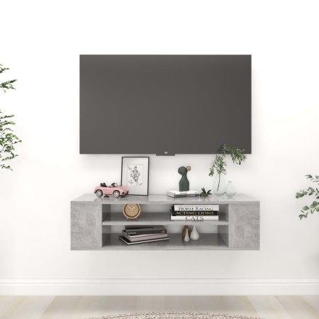 Concrete gray plywood hanging TV cabinet 100x30x26.5cm by vidaXL, TV Furniture - Ref: Foro24-806233, Price: 42,74 €, Discount: %