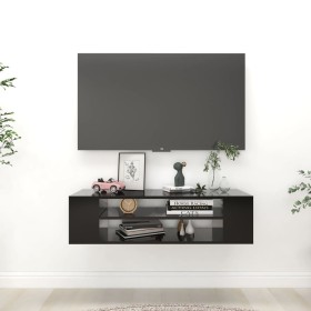 Black plywood hanging TV cabinet 100x30x26.5 cm by vidaXL, TV Furniture - Ref: Foro24-806230, Price: 52,07 €, Discount: %