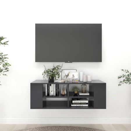 Mueble de pared para TV madera contrachapada gris 102x35x35 cm de vidaXL, Muebles TV - Ref: Foro24-806240, Precio: 46,46 €, D...