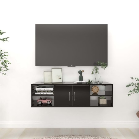 Black plywood wall shelf 102x30x29 cm by vidaXL, Shelves and shelves - Ref: Foro24-806257, Price: 59,63 €, Discount: %