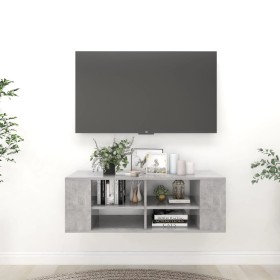 Mueble pared TV madera contrachapada gris hormigón 102x35x35 cm de vidaXL, Muebles TV - Ref: Foro24-806242, Precio: 55,99 €, ...