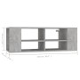 Mueble pared TV madera contrachapada gris hormigón 102x35x35 cm de vidaXL, Muebles TV - Ref: Foro24-806242, Precio: 55,84 €, ...