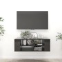 Glossy black plywood TV wall cabinet 102x35x35 cm by vidaXL, TV Furniture - Ref: Foro24-806245, Price: 43,99 €, Discount: %