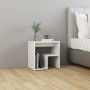 Mesita de noche madera contrachapada blanco brillo 40x30x40 cm de vidaXL, Mesitas de noche - Ref: Foro24-806340, Precio: 31,9...