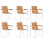 Garden chairs and cushions 6 units solid acacia wood by vidaXL, Garden chairs - Ref: Foro24-3078499, Price: 757,04 €, Discoun...