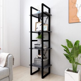 4-tier shelving unit gray plywood 40x30x140 cm by vidaXL, Bookcases and shelves - Ref: Foro24-806419, Price: 45,99 €, Discoun...