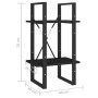 2-tier solid black pine wood shelf 40x30x70 cm by vidaXL, Bookcases and shelves - Ref: Foro24-806416, Price: 35,21 €, Discoun...