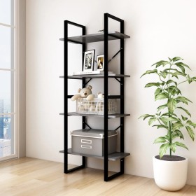 4-tier solid gray pine wood shelf 60x30x140 cm by vidaXL, Bookcases and shelves - Ref: Foro24-806444, Price: 51,99 €, Discoun...