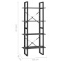 4-tier solid gray pine wood shelf 60x30x140 cm by vidaXL, Bookcases and shelves - Ref: Foro24-806444, Price: 51,96 €, Discoun...