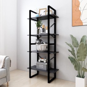 4-tier shelving unit gray plywood 60x30x140 cm by vidaXL, Bookcases and shelves - Ref: Foro24-806439, Price: 62,92 €, Discoun...