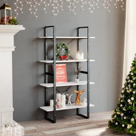 4-stöckiges Sperrholzregal weiß 80x30x140cm von vidaXL, Bücherregale und Regale - Ref: Foro24-806457, Preis: 49,99 €, Rabatt: %