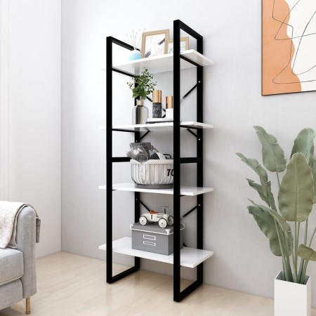 4-tier white plywood shelf 60x30x140 cm by vidaXL, Bookcases and shelves - Ref: Foro24-806437, Price: 62,57 €, Discount: %