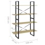 4-tier Sonoma oak plywood shelf 100x30x140cm by vidaXL, Bookcases and shelves - Ref: Foro24-806480, Price: 68,93 €, Discount: %