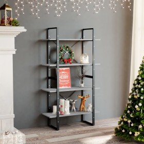 4-tier concrete gray plywood shelf 80x30x140cm by vidaXL, Bookcases and shelves - Ref: Foro24-806461, Price: 55,99 €, Discoun...